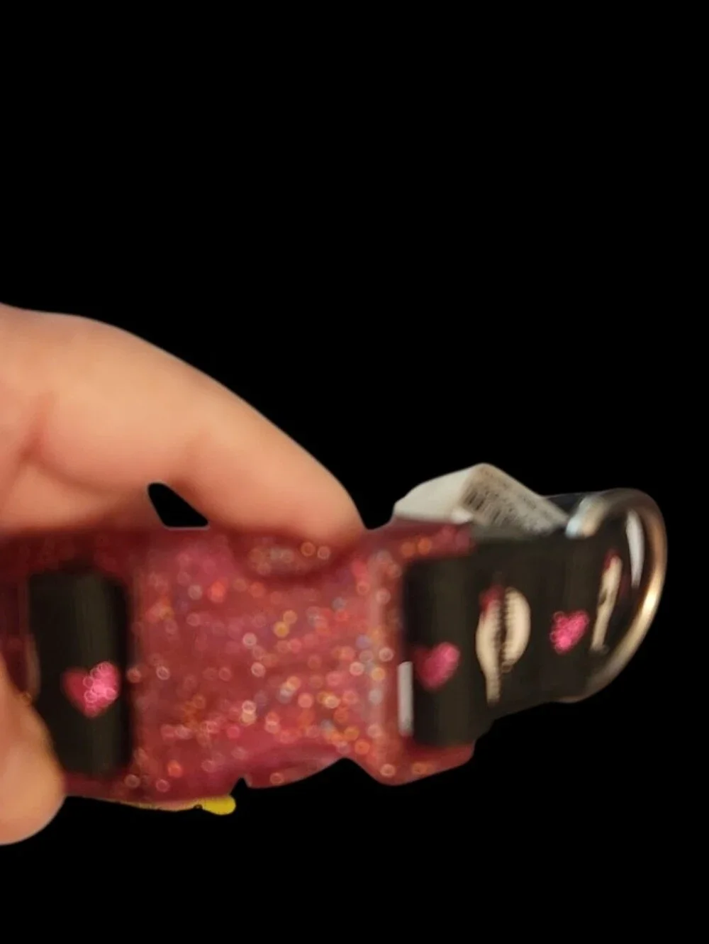Black Dog Collar with White & Pink Skull Pattern& Matching Leash